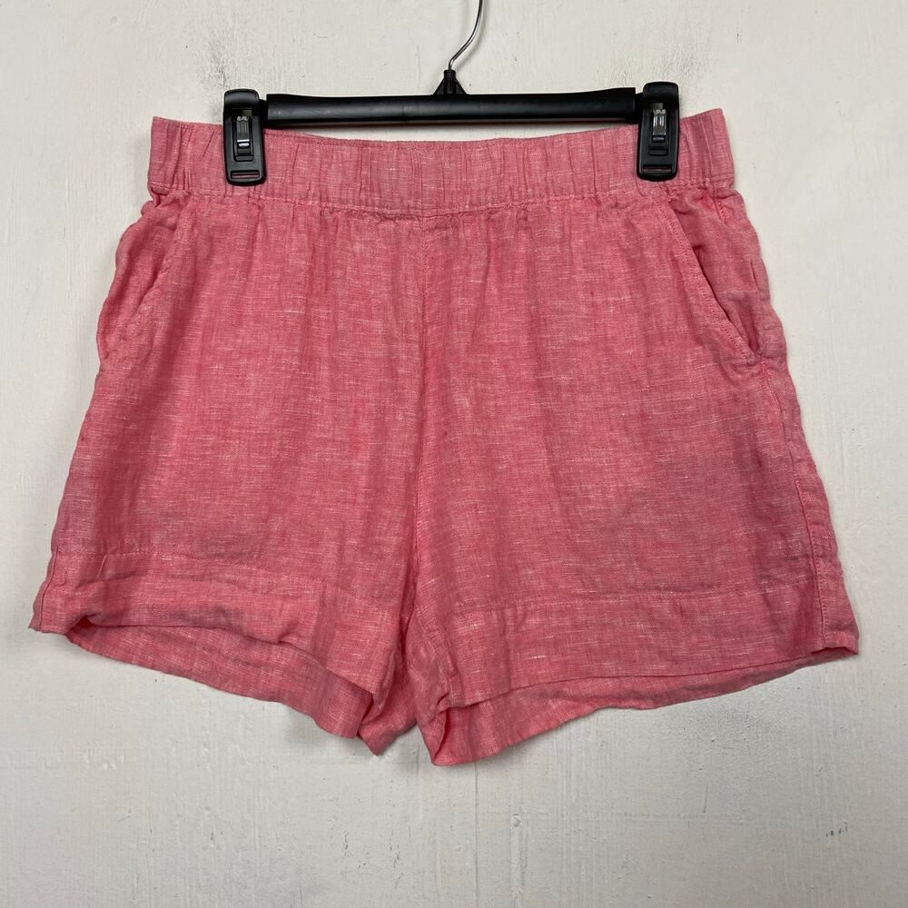 C&C California Pink 100% Linen Beachy Lightweight Pull On Shorts Size Medium